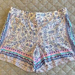 Lilly Pulitzer Blue and Pink High Waist Shorts 6" shorts